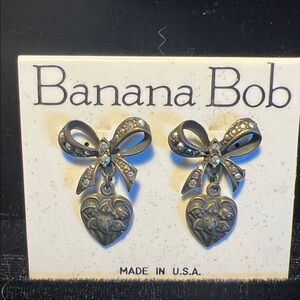 Banana Republic Silver Heart Earrings